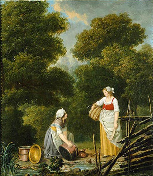 Two Maid Servants at a Brook